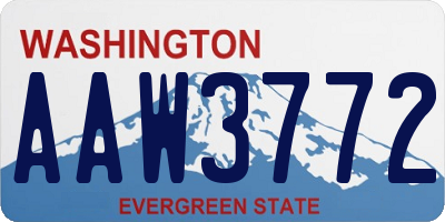 WA license plate AAW3772