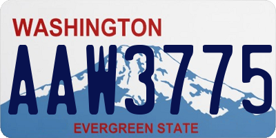 WA license plate AAW3775