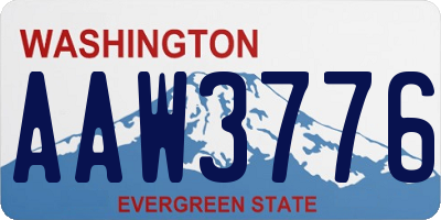 WA license plate AAW3776