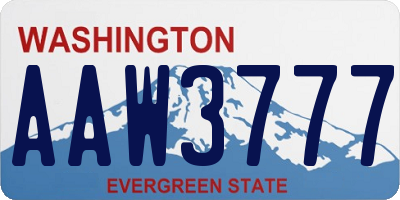 WA license plate AAW3777