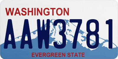 WA license plate AAW3781