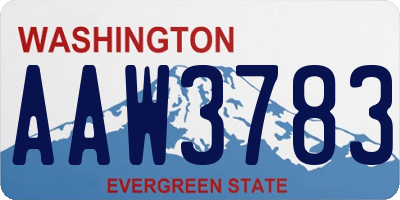 WA license plate AAW3783