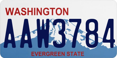 WA license plate AAW3784