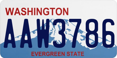 WA license plate AAW3786