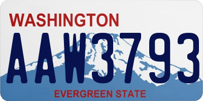 WA license plate AAW3793