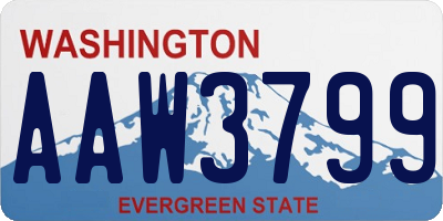 WA license plate AAW3799