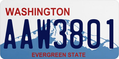 WA license plate AAW3801