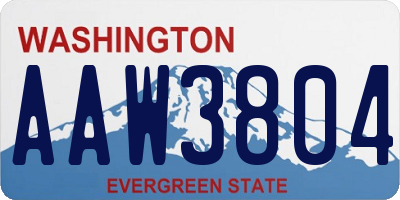 WA license plate AAW3804