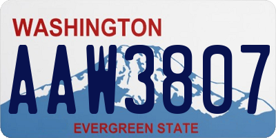 WA license plate AAW3807