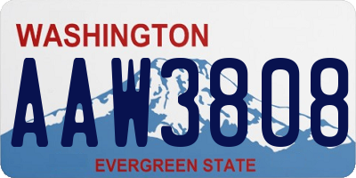 WA license plate AAW3808