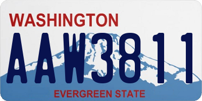 WA license plate AAW3811