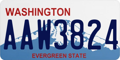 WA license plate AAW3824