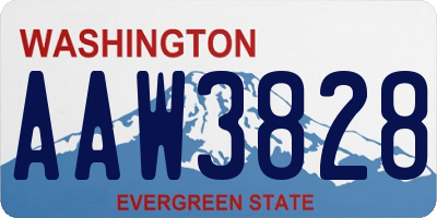 WA license plate AAW3828