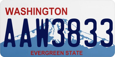 WA license plate AAW3833