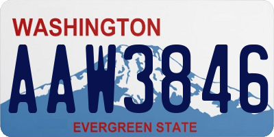 WA license plate AAW3846