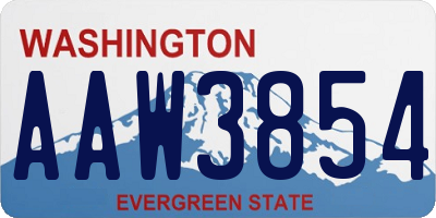 WA license plate AAW3854