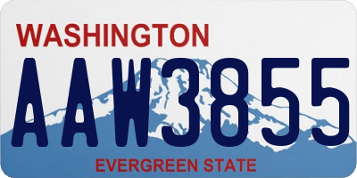 WA license plate AAW3855