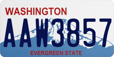 WA license plate AAW3857