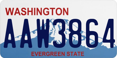 WA license plate AAW3864