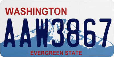 WA license plate AAW3867
