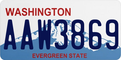 WA license plate AAW3869