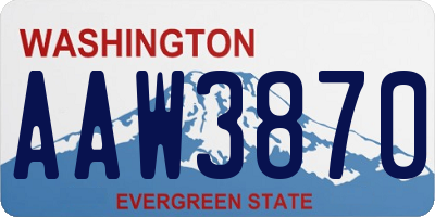 WA license plate AAW3870