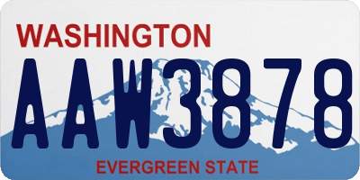 WA license plate AAW3878