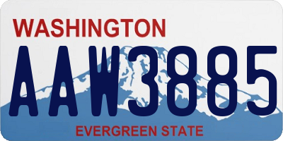WA license plate AAW3885