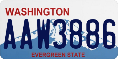 WA license plate AAW3886