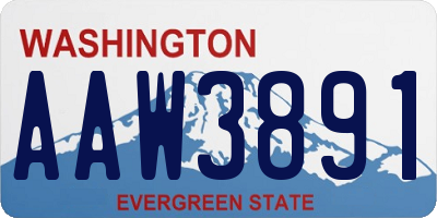 WA license plate AAW3891