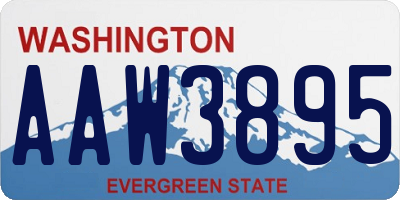 WA license plate AAW3895