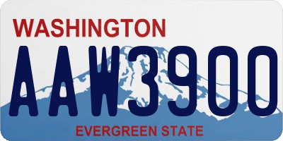 WA license plate AAW3900