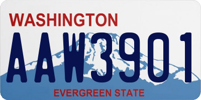 WA license plate AAW3901