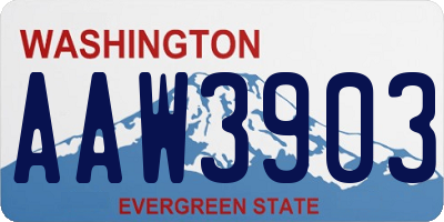 WA license plate AAW3903