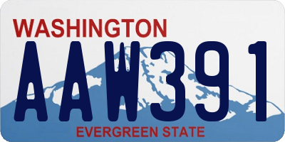 WA license plate AAW391