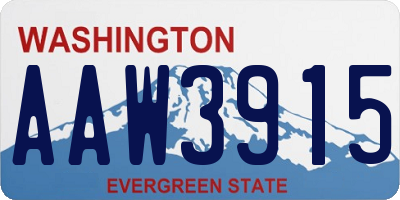 WA license plate AAW3915