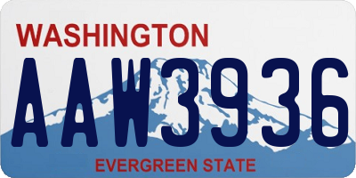 WA license plate AAW3936