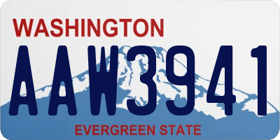 WA license plate AAW3941