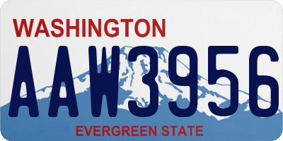 WA license plate AAW3956