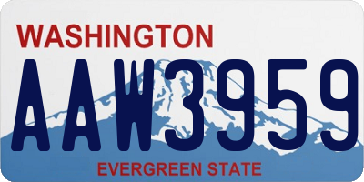 WA license plate AAW3959