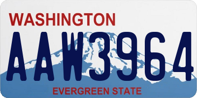 WA license plate AAW3964