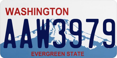 WA license plate AAW3979