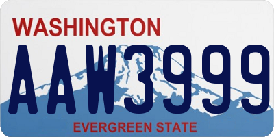 WA license plate AAW3999