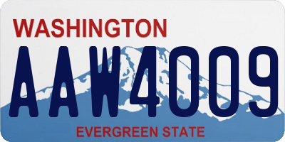 WA license plate AAW4009