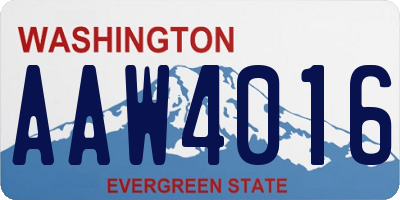 WA license plate AAW4016