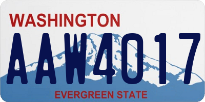 WA license plate AAW4017