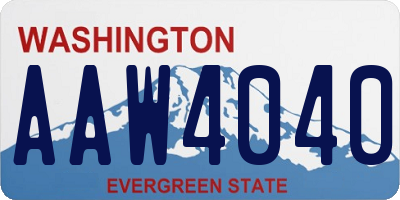 WA license plate AAW4040