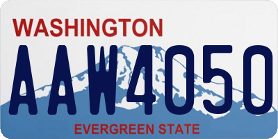 WA license plate AAW4050