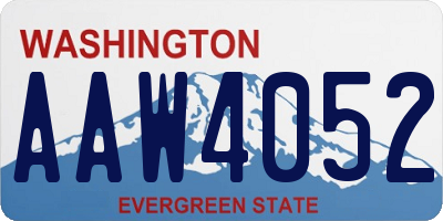 WA license plate AAW4052