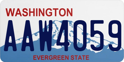 WA license plate AAW4059